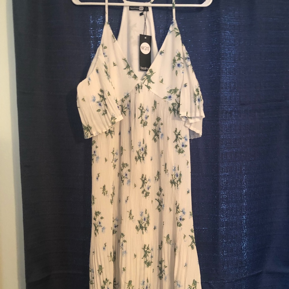 Boho white and floral dress